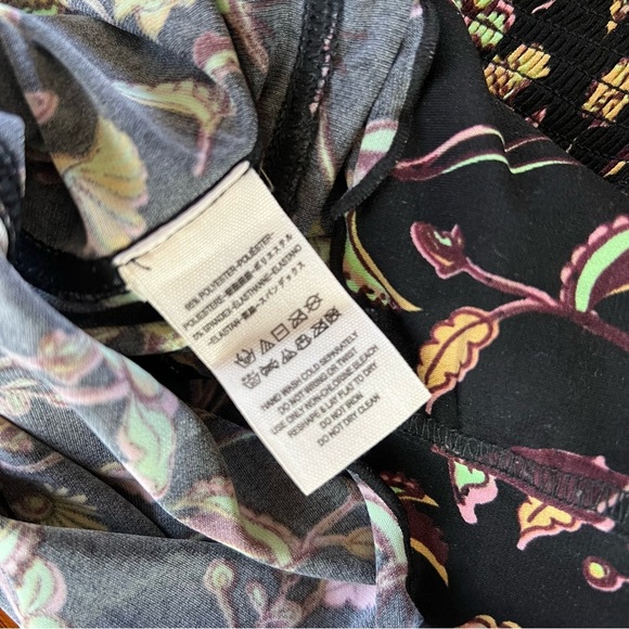 Free People Black Floral Camisole Tank Top Fairy Y2K XS Dark Foral Babydoll - Picture 5 of 5